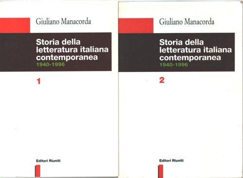 Storia della letteratura italiana contemporanea 1940-1996.