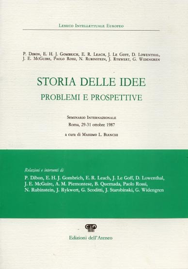 Storia delle idee: problemi e prospettive.