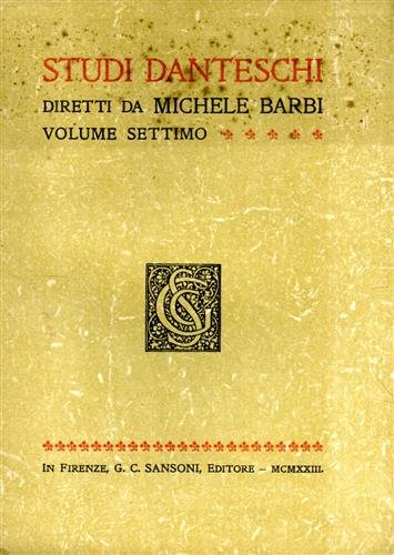 Studi Danteschi. Vol.VII. | Immagine Gallery 2