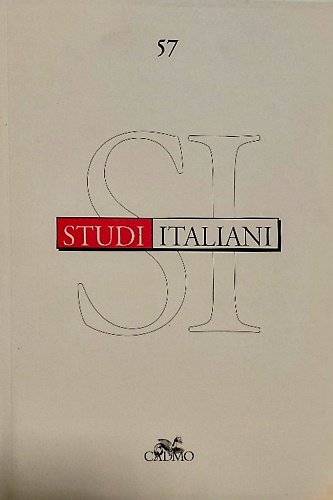 Studi italiani. Vol. 57. Vol.XXIX,1. Dall'Indice: --Marco Romanelli. La musica nella ”Commedia”: un isomorfismo della lingua perfetta. --Laura Diafani. I ”Promessi sposi” e due dei ”venticinque lettori”. Il primo traduttore inglese e Mary Shelley (1828). --Fabio Bertini. Georg Simmel e la spersonalizzazione della moderna società civile. --Francesca Favaro. Apostrofi e richiami al lettore nei romanzi umoristici di Giovannino Guareschi. --Alberto Bertoni. Sacro vs profano. Qualche nota critica sulla silloge ”Il servo rosso / The