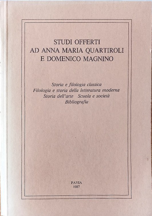 Studi offerti ad Anna Maria Quartiroli e Domenico Magnino. | Immagine principale