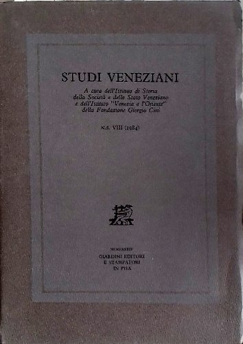 Studi Veneziani. Volume VIII. Nuova Serie. «Studi veneziani» è una …