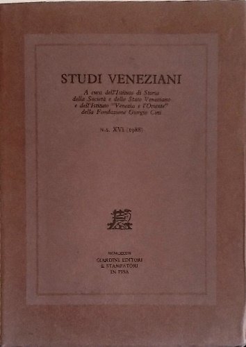 Studi Veneziani. volume XVI. Nuova Serie. «Studi veneziani» è una …