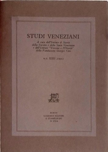 Studi Veneziani. volume XXII. Nuova Serie. «Studi veneziani» è una …