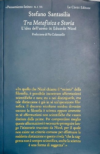 Tra metafisica e Storia. L'idea dell'uomo in Eduardo Nicol. | Immagine principale