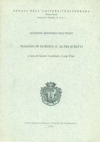 Viaggio in Europa e altri scritti.