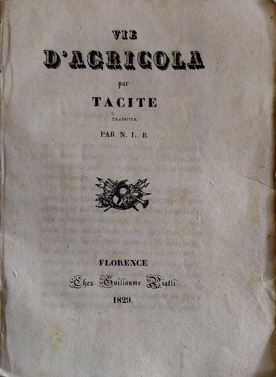 Vie d'agricola par Tacite traduite par N. L. B. (Napoléon-Louis … | Immagine principale