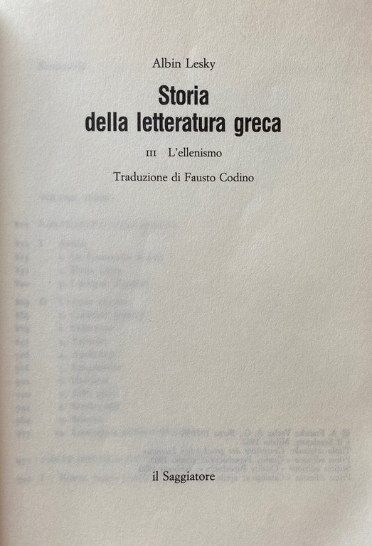 STORIA DELLA LETTERATURA GRECA. VOLUME 1: DAGLI INIZI A ERODOTO, …