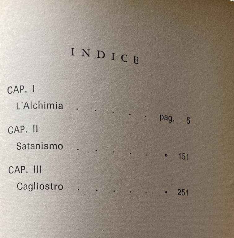 ALCHIMIA, SATANISMO, CAGLIOSTRO