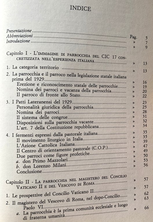 LA PARROCCHIA FRA PASTORALE E DIRITTO IN ITALIA: SUA IDENTITÀ …