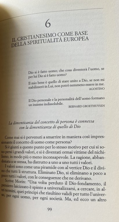 RADICI CULTURALI E SPIRITUALI DELL'EUROPA. PER UNA RINASCITA DELL'UOMO EUROPEO