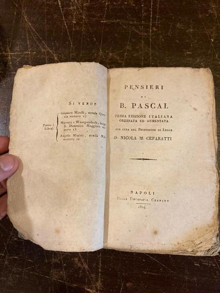 Pensieri. Prima edizione italiana ordinata ed aumentata per cura del … | Immagine Gallery 4