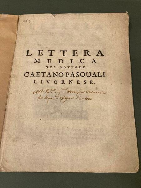 Lettera medica diretta all'Illustriss. Sig. Dottore Giuseppe Bertini