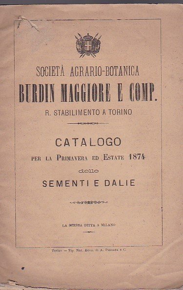 Società Agrario - Botanica Burdin Maggiore e Comp. R. Stabilimento …