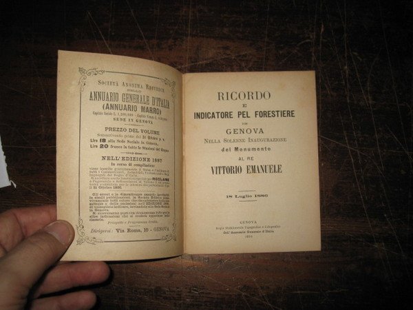Ricordo e indicatore pel forestiere in Genova nella solenne inaugurazione …