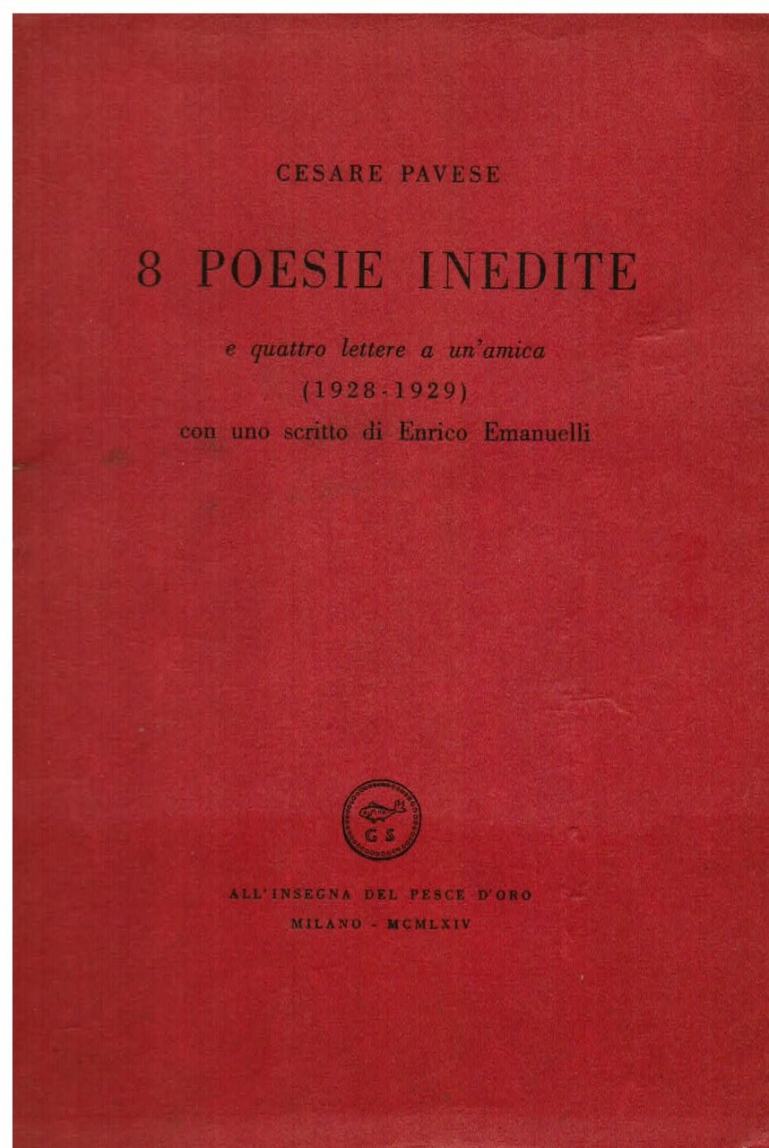 8 poesie inedite e quattro lettere a un'amica (1928 - … | Immagine principale