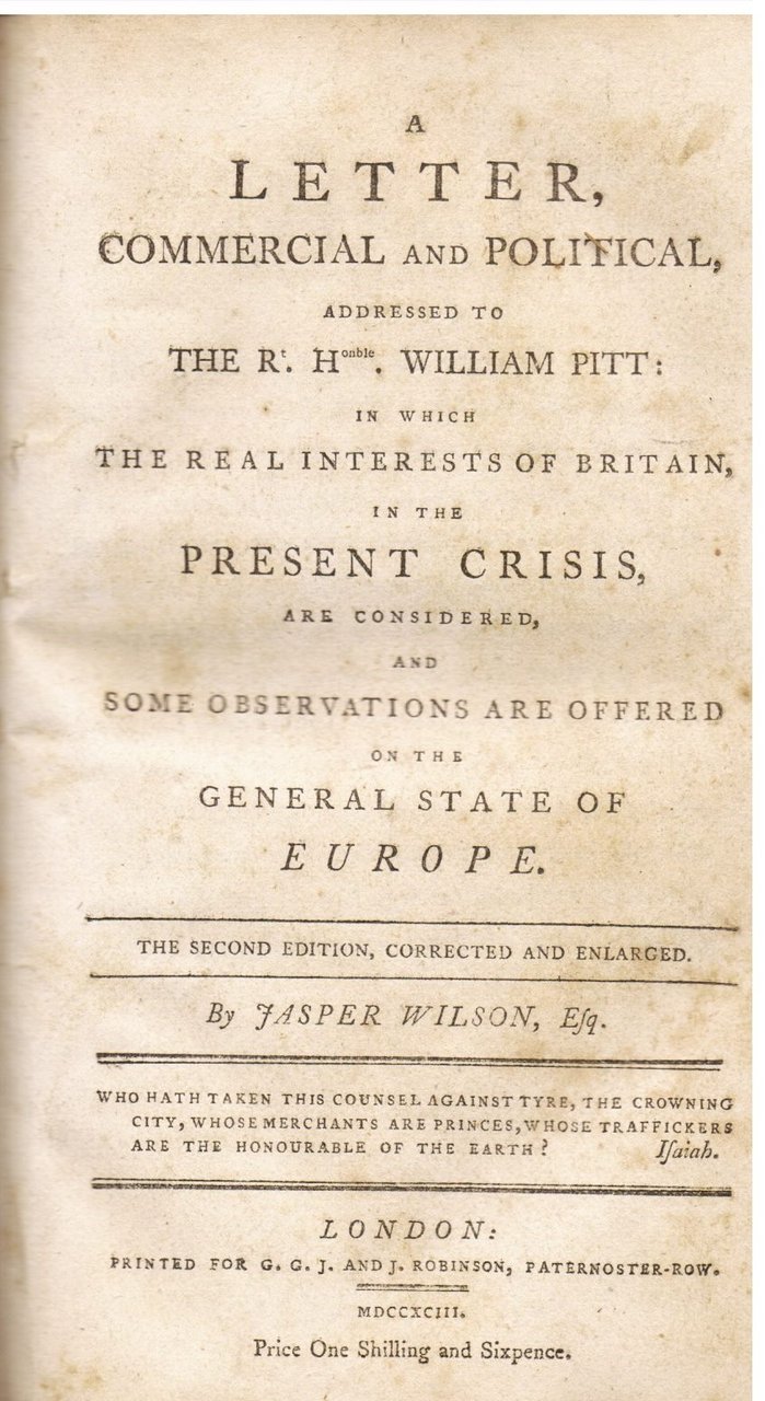 A letter, commercial and political, addressed to the R. H.onble. …