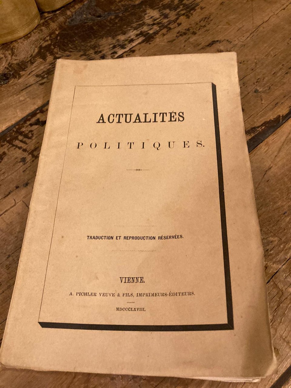 Actualités politiques. Traduction et reproduction réservées