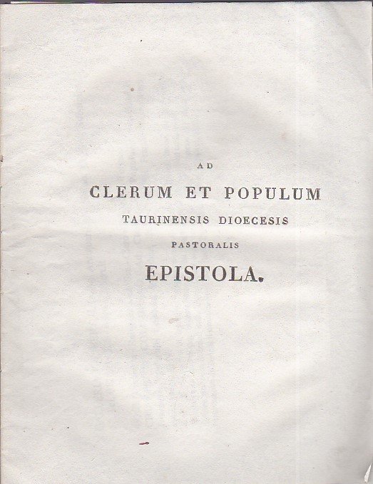 Ad Clerum et Populum Taurinensis Dioecesis Pastoralis Epistola