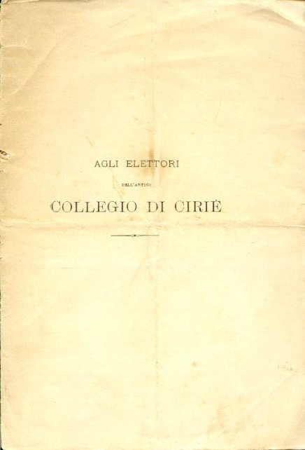 Agli elettori dell'antico collegio di Ciriè