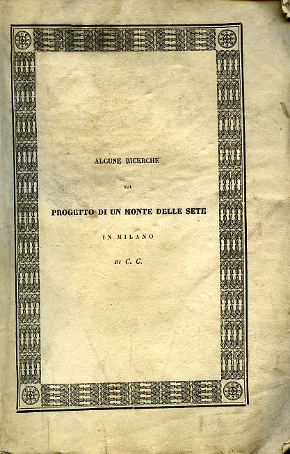 Alcune ricerche sul progetto di un Monte delle Sete in …