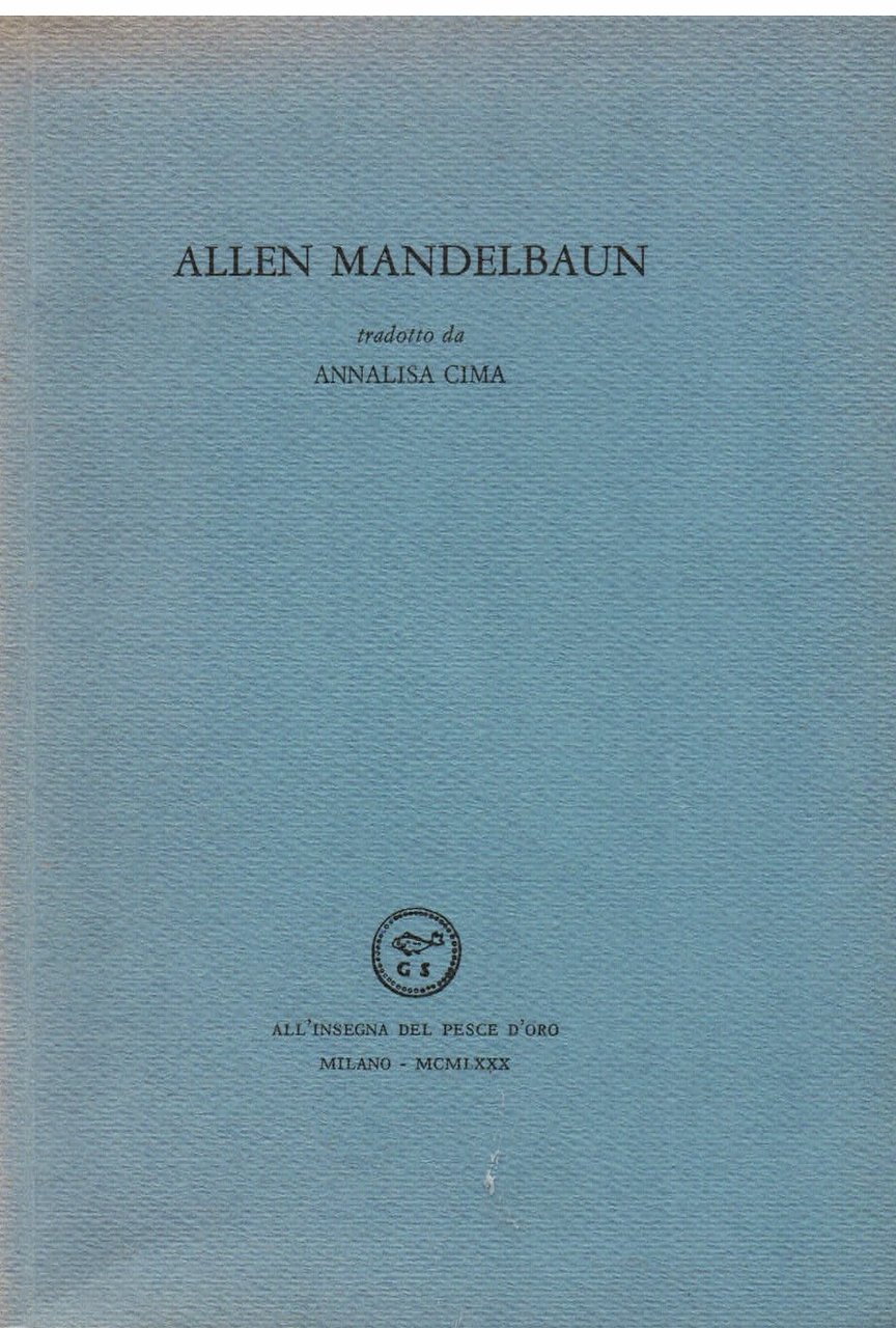 Allen Mandelbaun tradotto da Annalisa Cima