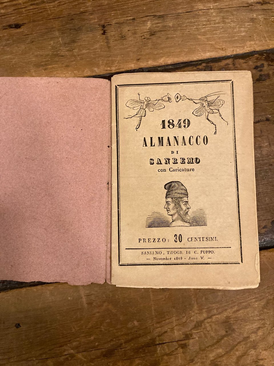 Almanacco di Sanremo con caricature. 1849