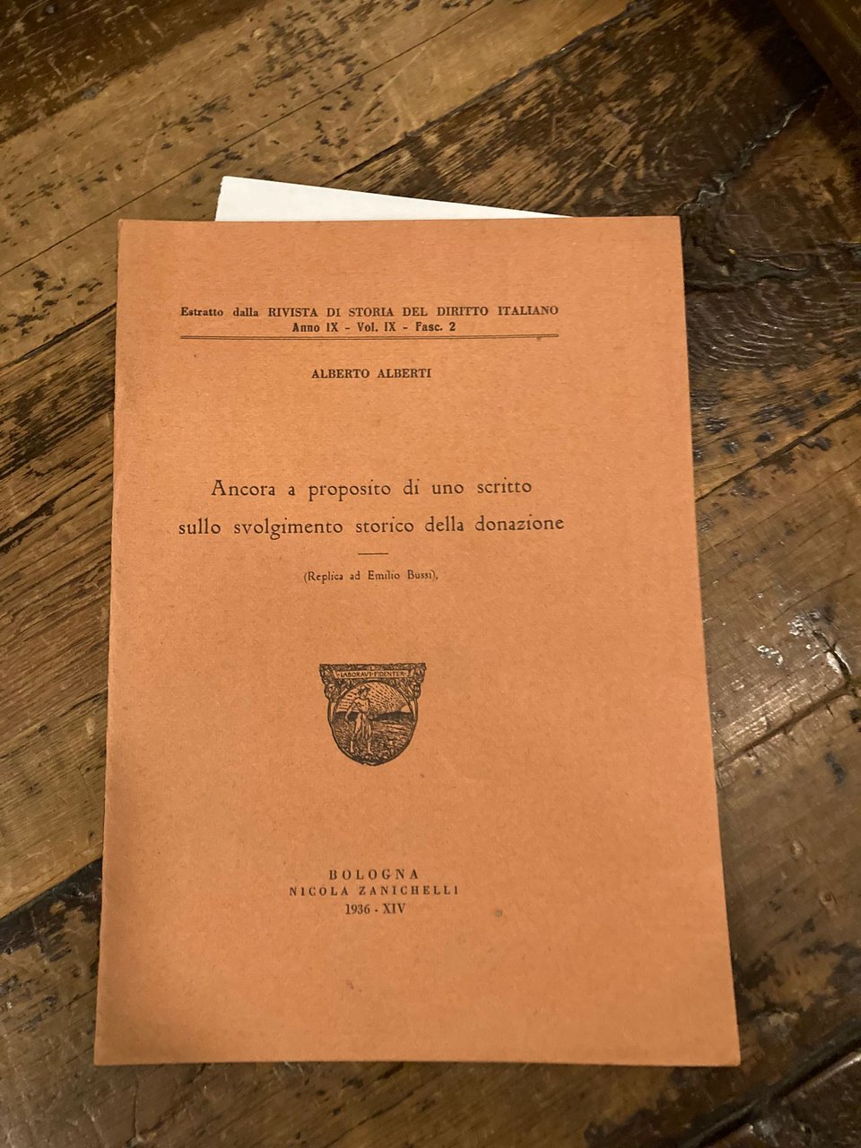 Ancora a proposito di uno scritto sullo volgimento storico della …