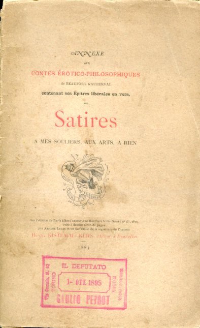 Annexe aux Contes Érotico - Philosophiques de Beaufort d'Auberval contenant …