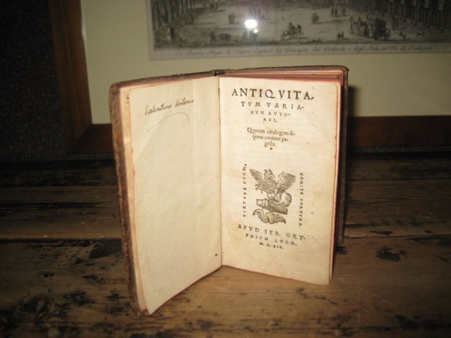 Antiquitatum Variarum Autores. Quorum catalogum sequens continet pagella