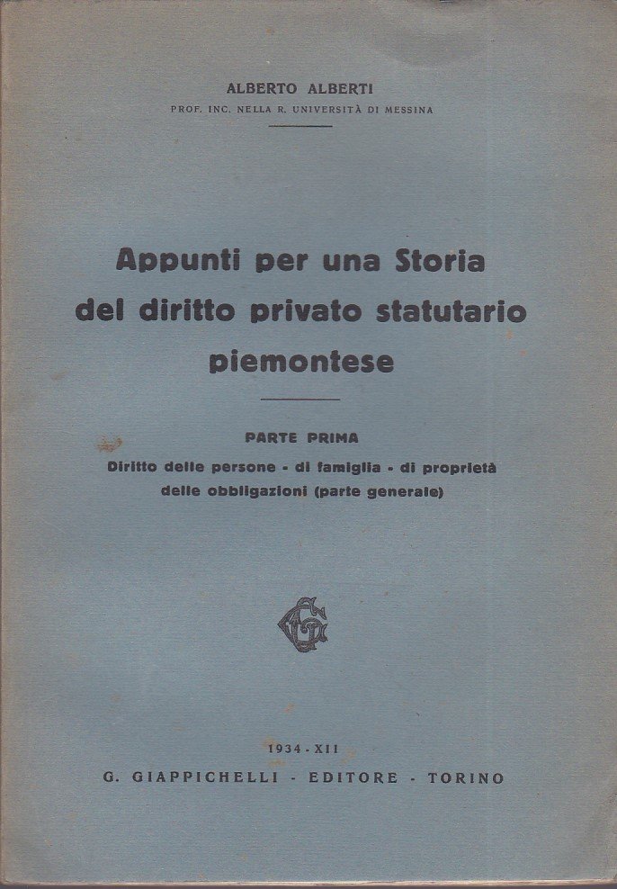 Appunti per una Storia del diritto privato statutario piemontese. Parte …