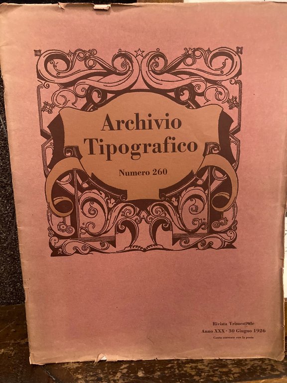 Archivio Tipografico. Rivista Trimestrale Artistica e Tecnica. Anno XXX. N. … | Immagine Gallery 1