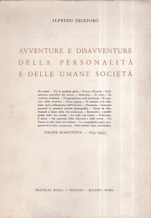 Avventure e disavventure della personalità e delle umane società