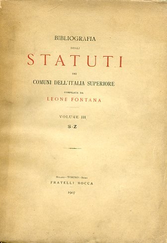 Bibliografia degli statuti dei comuni dell'Italia superiore