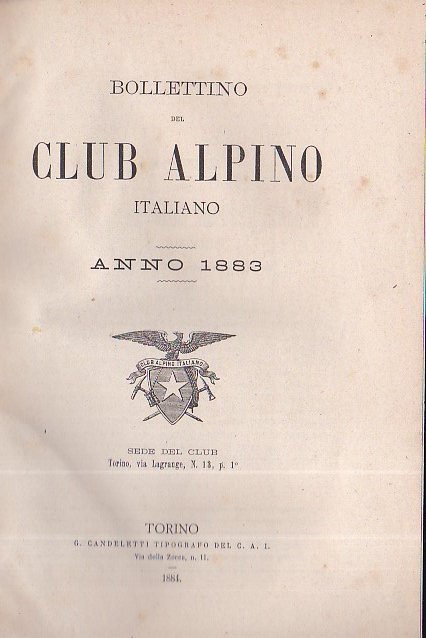 Bollettino del Club Alpino Italiano. Anno 1883