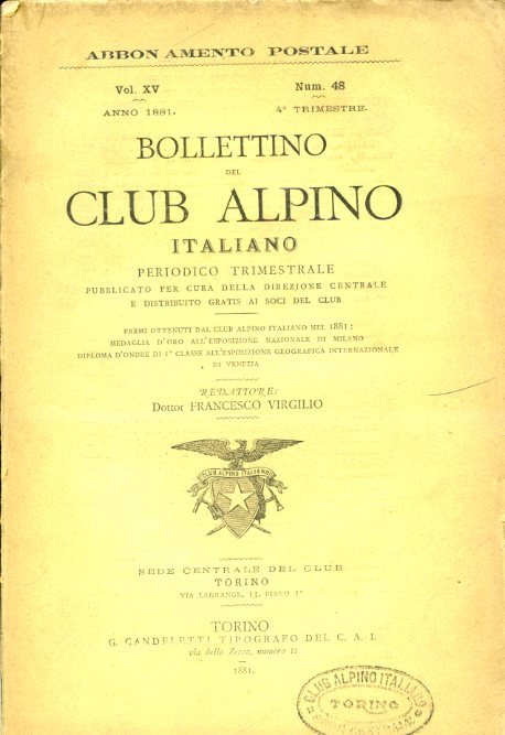 Bollettino del Club Alpino Italiano. Periodico trimestrale pubblicato per cura …