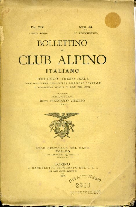 Bollettino del Club Alpino Italiano. Periodico trimestrale pubblicato per cura …