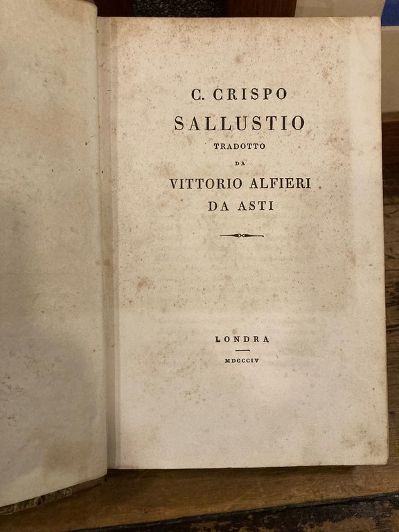 C. Crispo Sallustio tradotto da Vittorio Alfieri da Asti