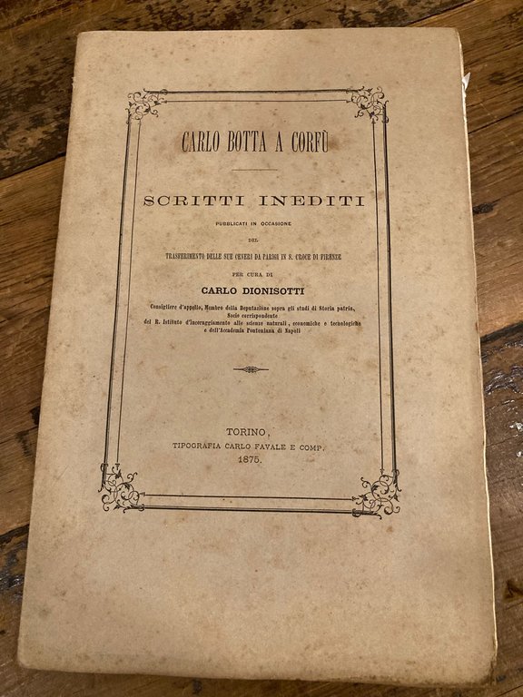 Carlo Botta a Corfù. Scritti inediti pubblicati in occasione del …