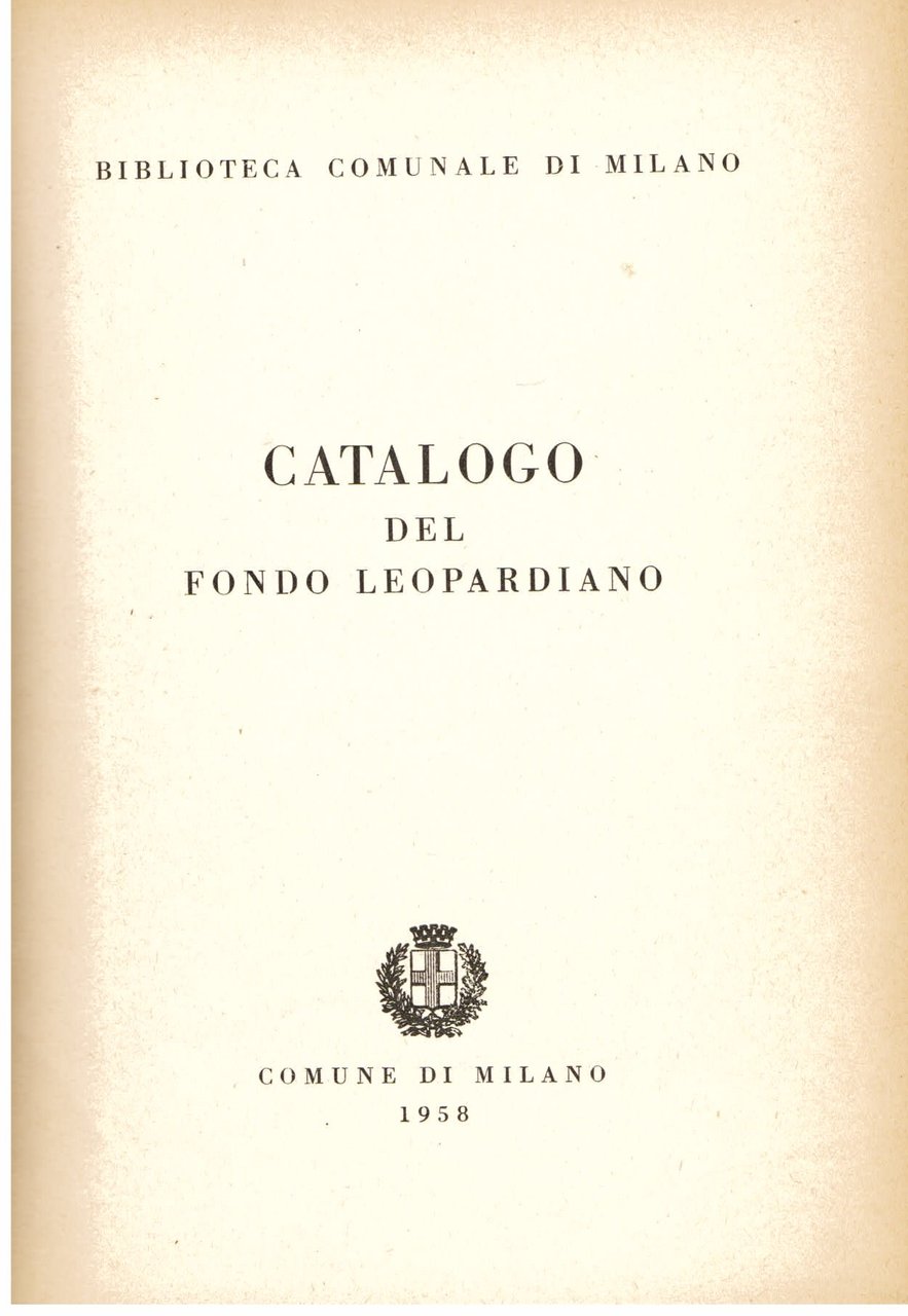 Catalogo del fondo leopardiano