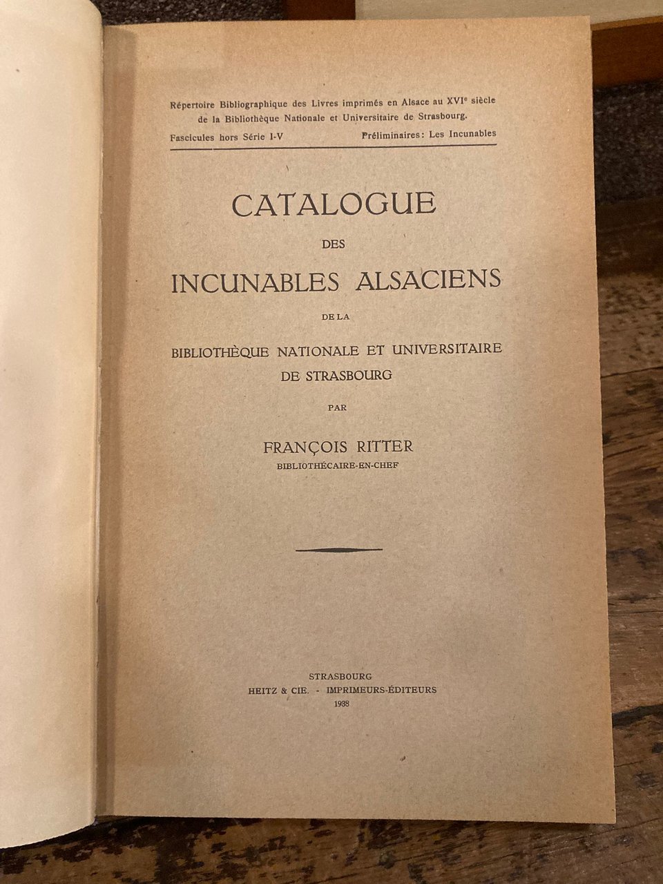 Catalogue des incunables alsaciens de la Bibliotheque nationale et universitaire … | Immagine principale
