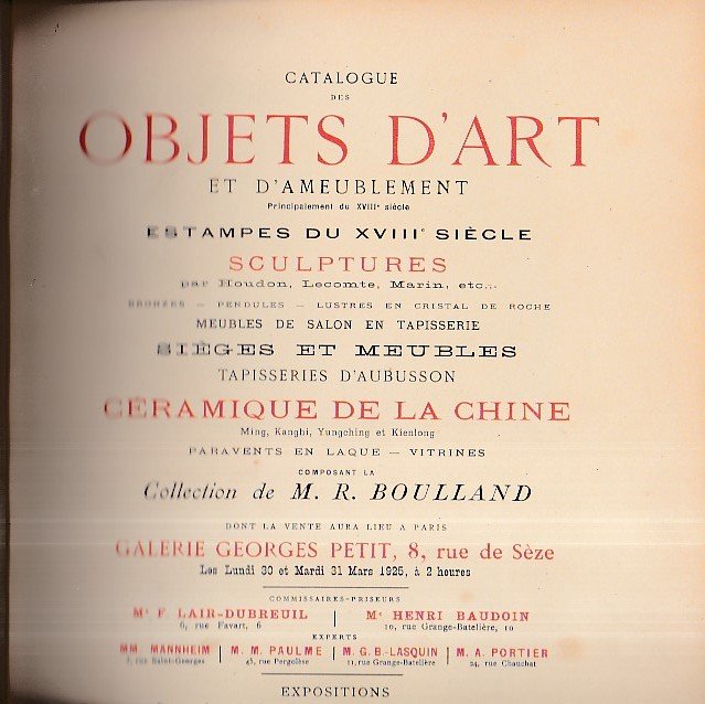 Catalogue des objets d' art et d' ameublement principalement du … | Immagine Gallery 1