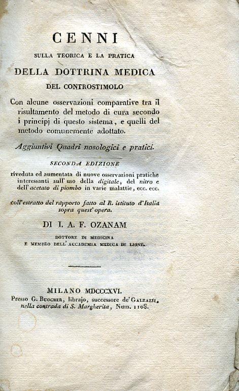 Cenni sulla teorica e la pratica della dottrina medica del …