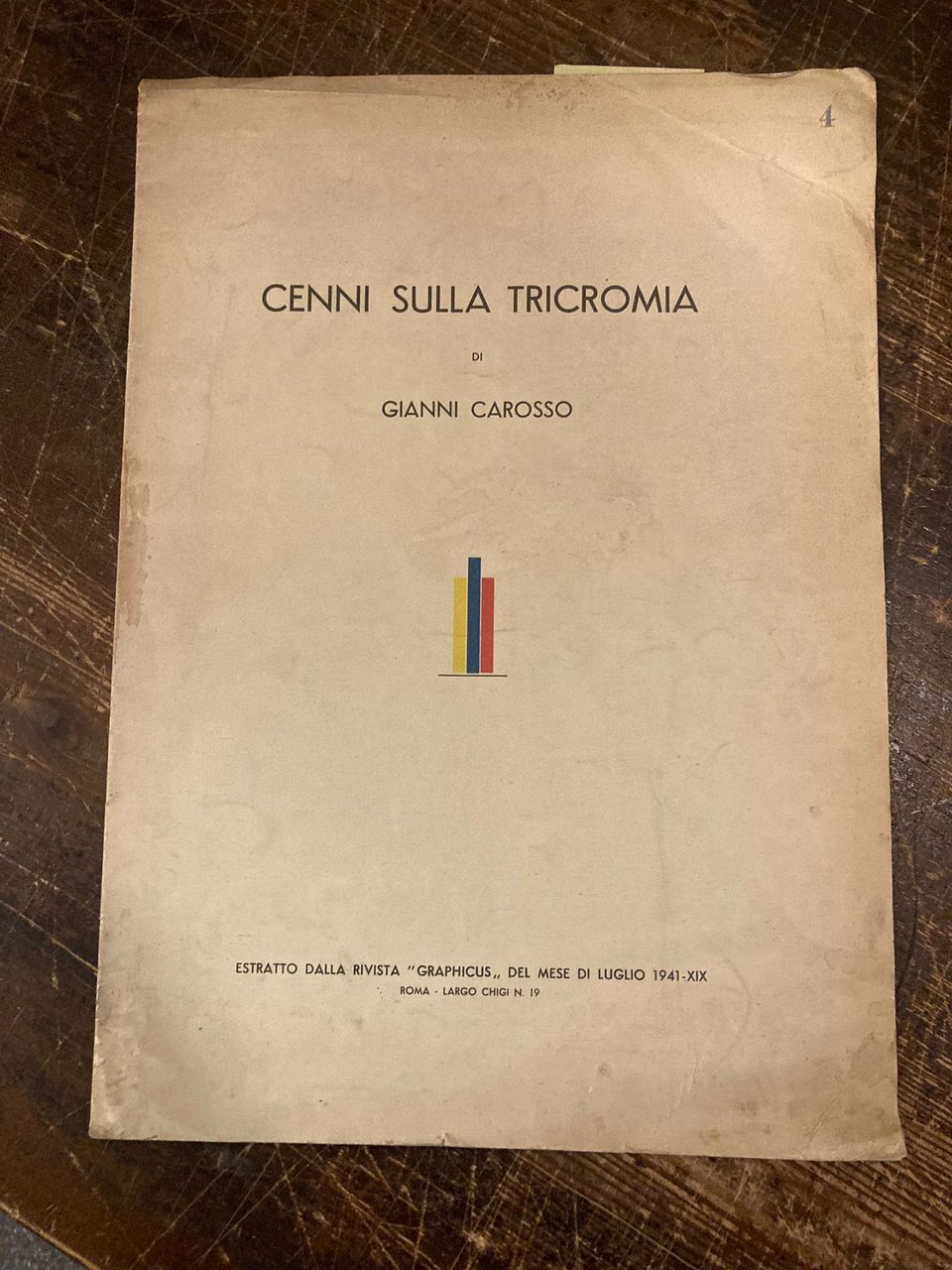 Cenni sulla tricromia. Estratto dalla rivista Graphicus del mese di …