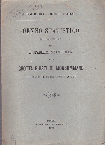 Cenno statistico sui casi curati nel R. Stabilimento termale della …