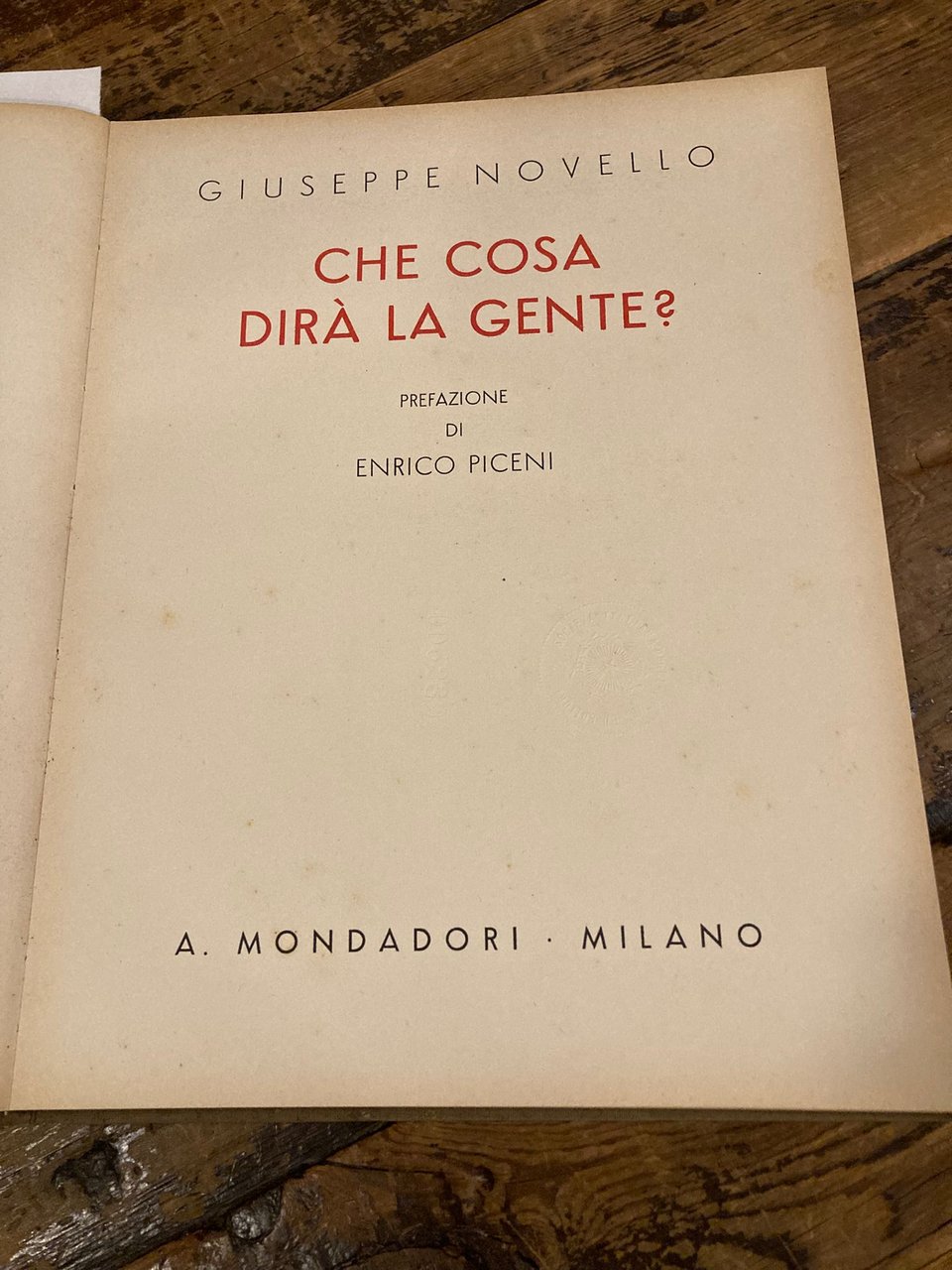 Che cosa dirà la gente ? Prefazione di Enrico Piceni