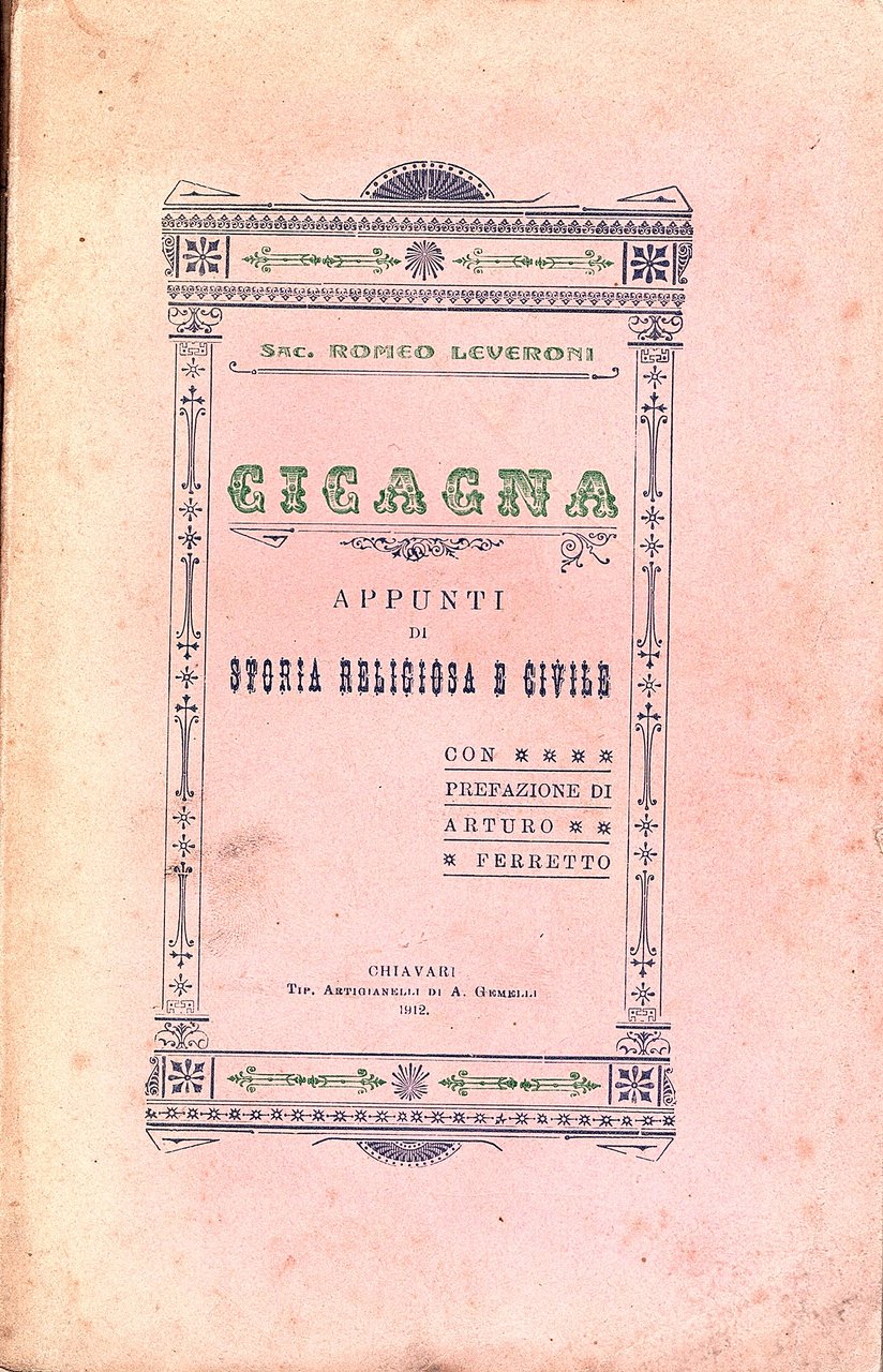 Cicagna. Appunti di storia religiosa e civile. Con prefazione di … | Immagine principale