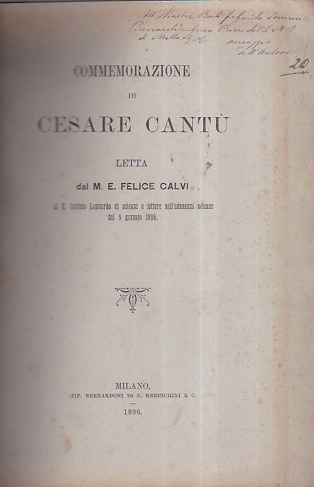 Commemorazione di Cesare Cantù letta al R. Istituto Lombardo di …