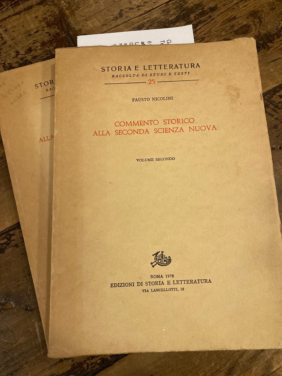 Commento storico alla Seconda Scienza Nova. Volumi primo & secondo