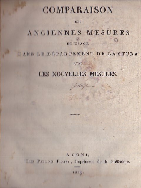 Comparaison des anciennes mesures en usage dans le Département de …